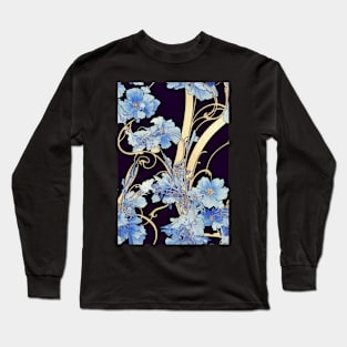 Blue Floral pattern, for all those who love flowers #77 Long Sleeve T-Shirt